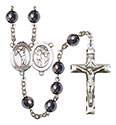 St. Sebastian/Golf 8mm Hematite Rosary R6003S-8162