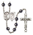 St. Sebastian/Surfing 8mm Hematite Rosary R6003S-8175