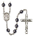 St. Isaiah 8mm Hematite Rosary R6003S-8258