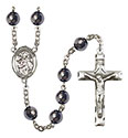 St. Januarius 8mm Hematite Rosary R6003S-8351