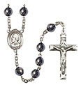 Pope Saint Eugene I 8mm Hematite Rosary R6003S-8352