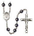 St. Josephine Bakhita 8mm Hematite Rosary R6003S-8360