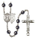 Divine Mercy 8mm Hematite Rosary R6003S-8366
