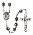 St. Philip Neri 8mm Hematite Rosary R6003S-8369