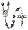 St. John Berchmans 8mm Hematite Rosary R6003S-8370