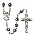 St. Viator of Bergamo 8mm Hematite Rosary R6003S-8408
