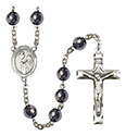 St. Margaret Mary Alacoque 8mm Hematite Rosary R6003S-8420