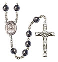 St. Fabian 8mm Hematite Rosary R6003S-8427