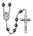 St. Peter Claver 8mm Hematite Rosary R6003S-8442