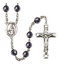St. Emma Uffing 8mm Hematite Rosary R6003S-8450