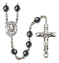 St. John XXIII 8mm Hematite Rosary R6003S-8455