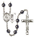St. Christopher/Wrestling 8mm Hematite Rosary R6003S-8508