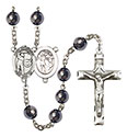 St. Sebastian/Golf 8mm Hematite Rosary R6003S-8606