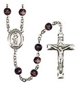 St. Barbara 7mm Brown Rosary R6004S-8006
