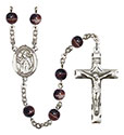 St. Boniface 7mm Brown Rosary R6004S-8009