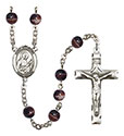 St. Camillus of Lellis 7mm Brown Rosary R6004S-8019