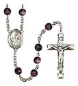 St. Dymphna 7mm Brown Rosary R6004S-8032