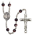 San Francis 7mm Brown Rosary R6004S-8036SP