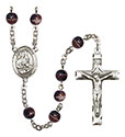 St. Gerard Majella 7mm Brown Rosary R6004S-8042