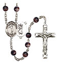 St. Christopher/Golf 7mm Brown Rosary R6004S-8152