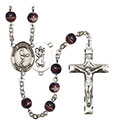 St. Christopher/Tennis 7mm Brown Rosary R6004S-8156