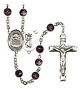 St. Christopher/Swimming 7mm Brown Rosary R6004S-8157