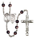 St. Sebastian/Golf 7mm Brown Rosary R6004S-8162