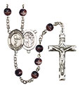 St. Sebastian/Tennis 7mm Brown Rosary R6004S-8166