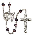 St. Sebastian/Rodeo 7mm Brown Rosary R6004S-8191