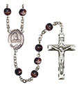 St. Fabian 7mm Brown Rosary R6004S-8427