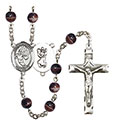 St. Christopher/Basketball 7mm Brown Rosary R6004S-8502