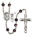 St. Christopher/Golf 7mm Brown Rosary R6004S-8506