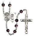 St. Christopher/Swimming 7mm Brown Rosary R6004S-8511