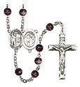 St. Sebastian/Golf 7mm Brown Rosary R6004S-8606