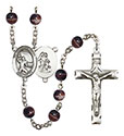 Guardian Angel/Football 7mm Brown Rosary R6004S-8701