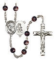 Guardian Angel/Hockey 7mm Brown Rosary R6004S-8704