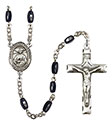 St. Catherine Laboure 8x5mm Black Onyx Rosary R6005S-8021