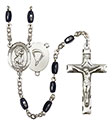 St. Christopher/Paratrooper 8x5mm Black Onyx Rosary R6005S-8022S7