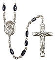 St. Isidore of Seville 8x5mm Black Onyx Rosary R6005S-8049