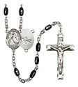 St. Joseph of Cupertino 8x5mm Black Onyx Rosary R6005S-8057