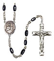 San Judas 8x5mm Black Onyx Rosary R6005S-8060SP