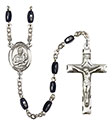 St. Lawrence 8x5mm Black Onyx Rosary R6005S-8063
