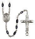 St. Lazarus 8x5mm Black Onyx Rosary R6005S-8066