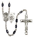 St. Michael/Marines 8x5mm Black Onyx Rosary R6005S-8076S4