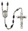 St. Peregrine Laziosi 8x5mm Black Onyx Rosary R6005S-8088