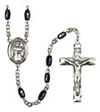 St. Casimir of Poland 8x5mm Black Onyx Rosary R6005S-8113