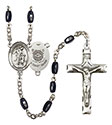 Guardian Angel/Coast Guard 8x5mm Black Onyx Rosary R6005S-8118S3