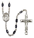 St. Leo the Great 8x5mm Black Onyx Rosary R6005S-8120