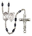 St. Sebastian/Golf 8x5mm Black Onyx Rosary R6005S-8162