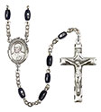 St. Ignatius of Loyola 8x5mm Black Onyx Rosary R6005S-8217